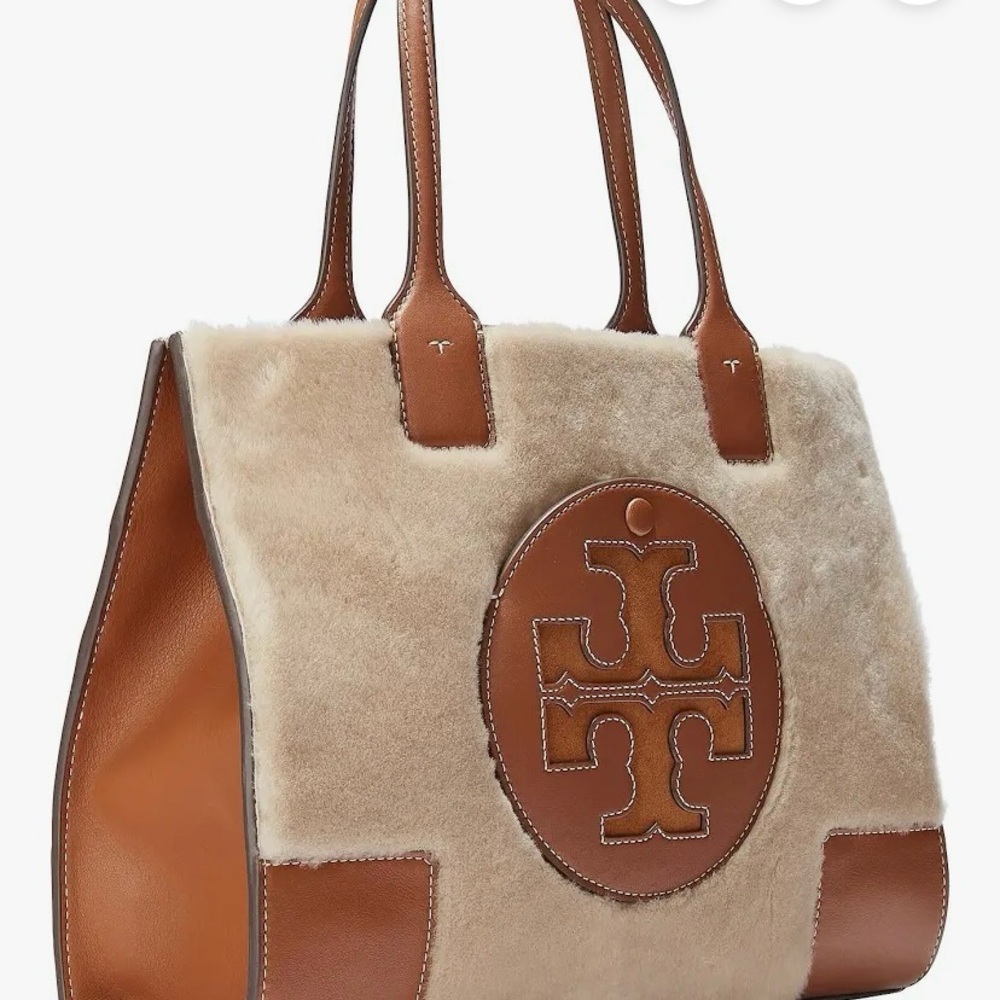 Tory Burch Genuine Shearling and Leather Ella Mini Tote - Picture 2 of 9